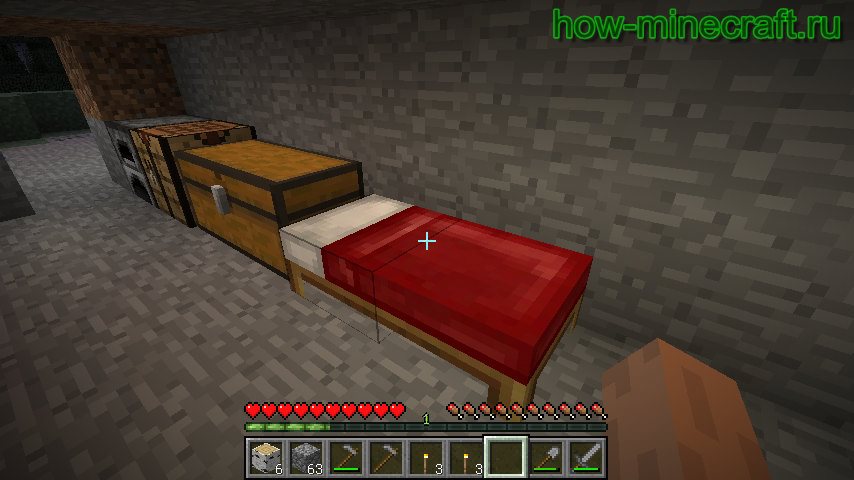 Кровать в Майнкрафте